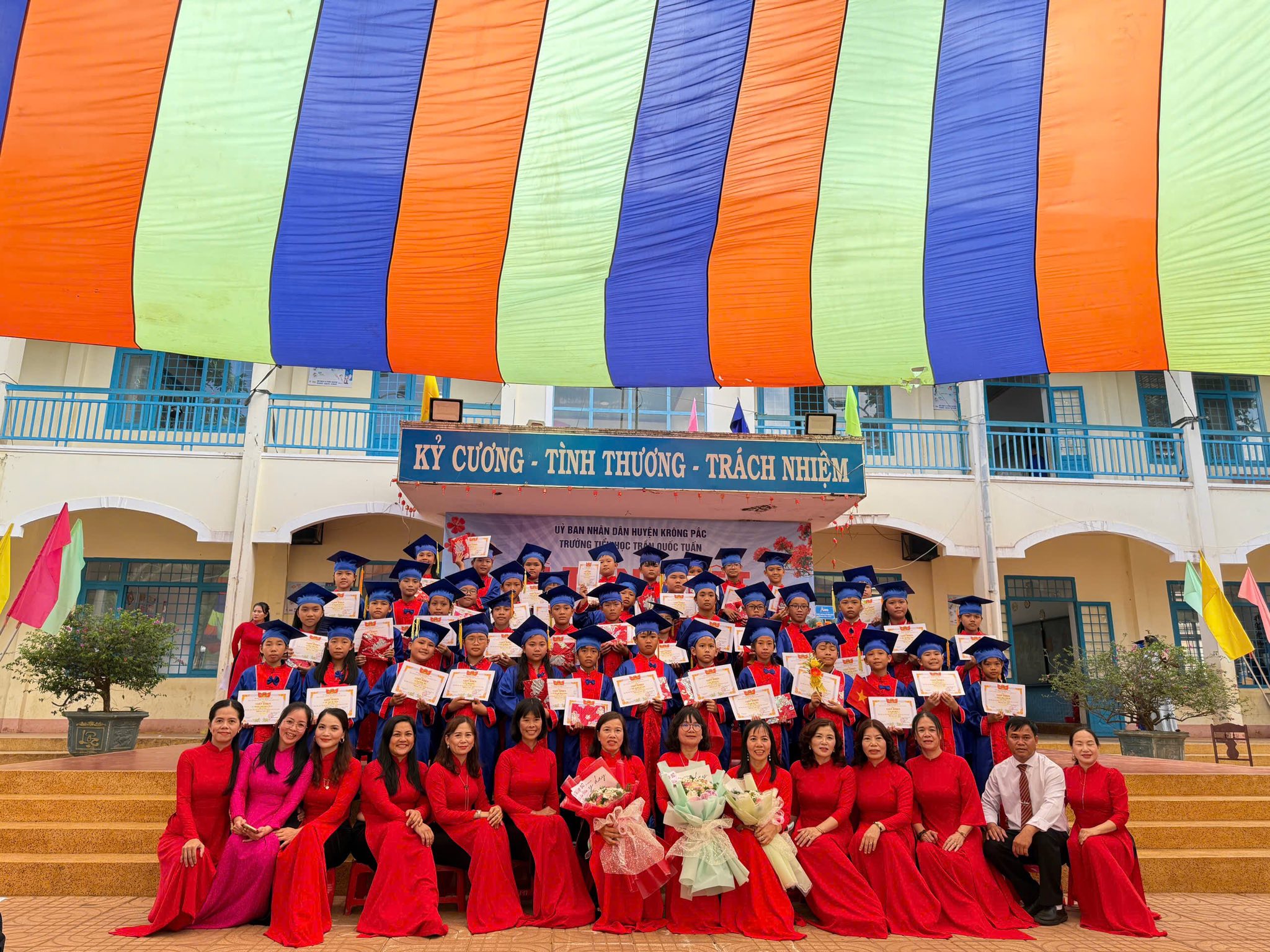 Lễ tổng kết năm học 2024-2025.  Phát thưởng cho học sinh hoàn thành xuất sắc nhiệm vụ học tập, học sinh tiêu biểu từ lớp 1 đến lớp 5. Chúc mừng tất cả các em.